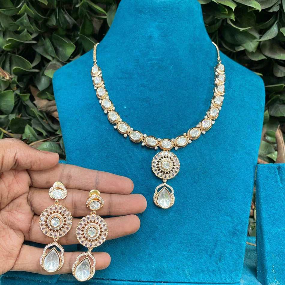 Kundan Necklace in Sterling Silver | Bridal Jewellery India