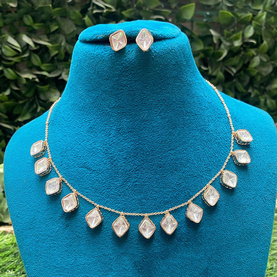 Kundan Necklace in Sterling Silver | Bridal Jewellery India