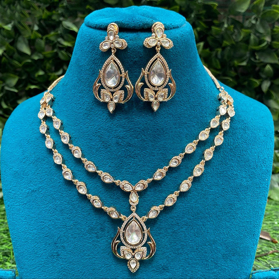 Kundan Necklace in Sterling Silver | Bridal Jewellery India