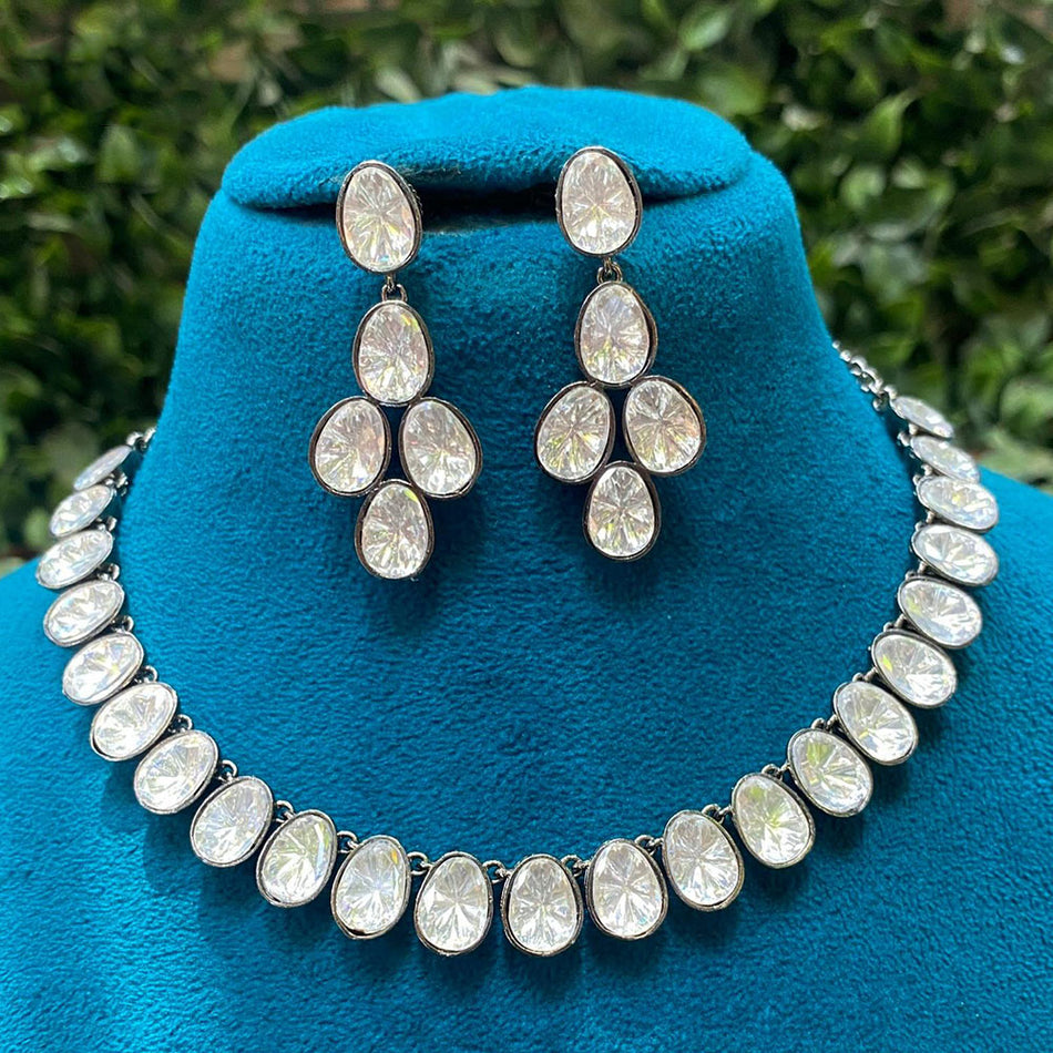 Kundan Necklace in Gold Plated with Polki Stones | Bridal Jewellery India