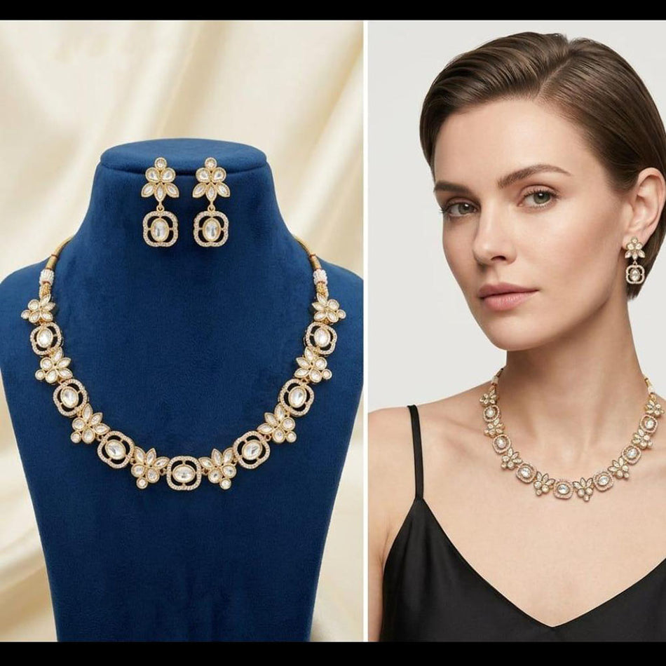 Kundan Necklace in 18K Gold Plated | Bridal Jewellery India