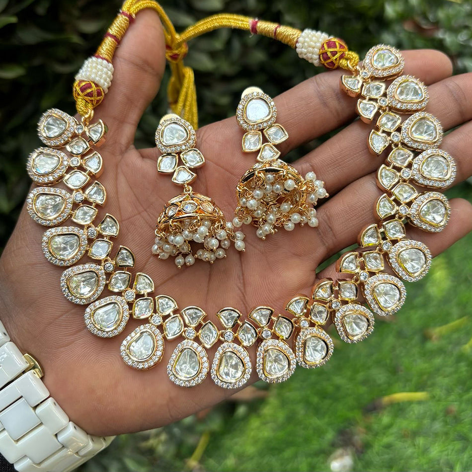 Heritage Kundan Necklace in Gold Plated | Bridal Jewellery India