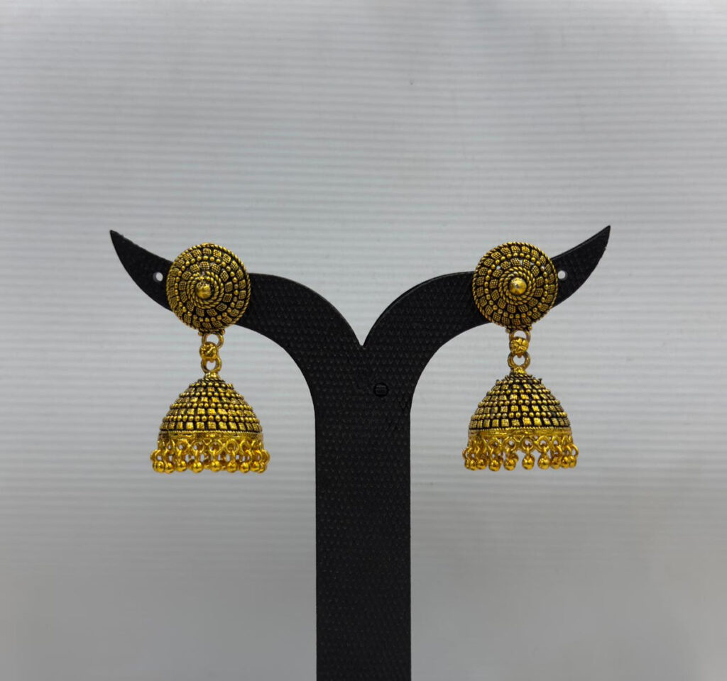 Royal Pearl Earrings in Gold Plated with Jhumki Design | Bridal Jewellery India