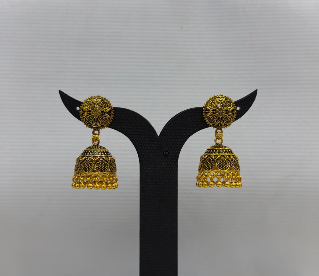 Royal Pearl Jhumki Earrings in Gold Plated for Occasion | Bridal Jewellery India