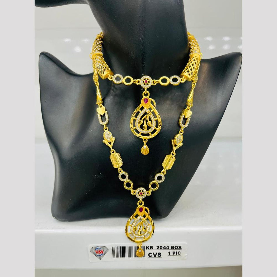 Imitation Gold Plated Rose Gold Plated Necklace Set | Bridal Jewellery India