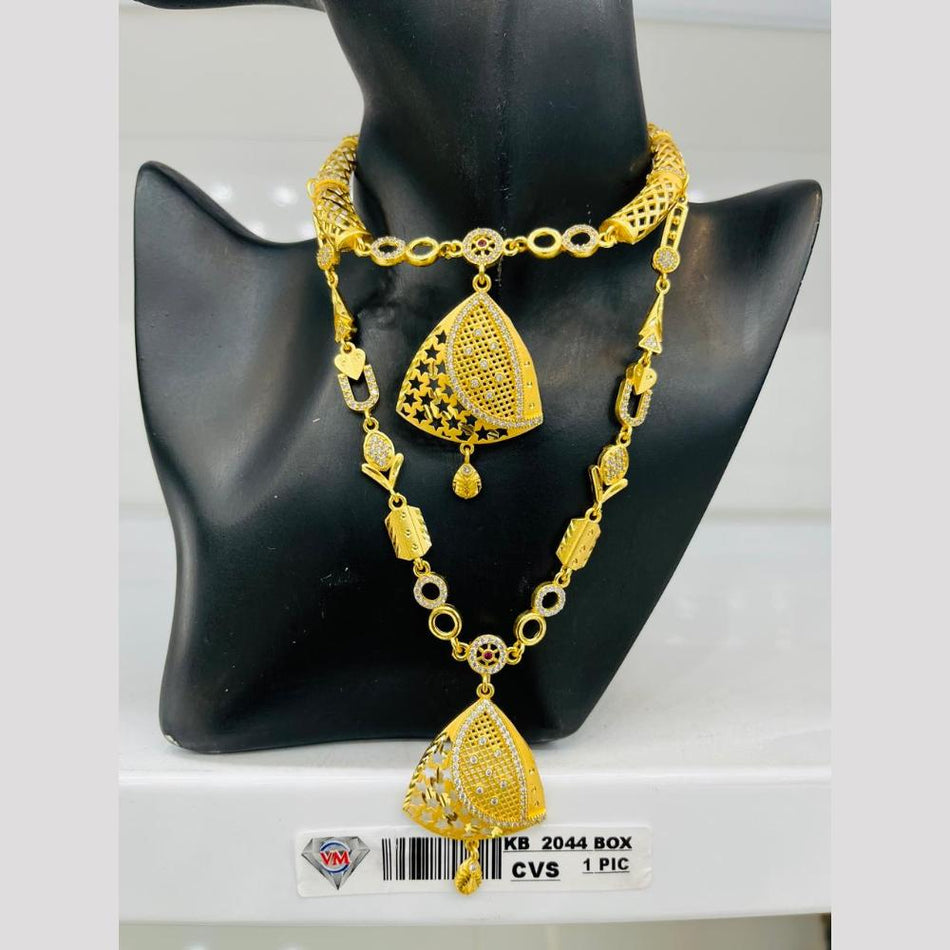 Imitation Gold Plated Rose Gold Plated Necklace Set | Bridal Jewellery India