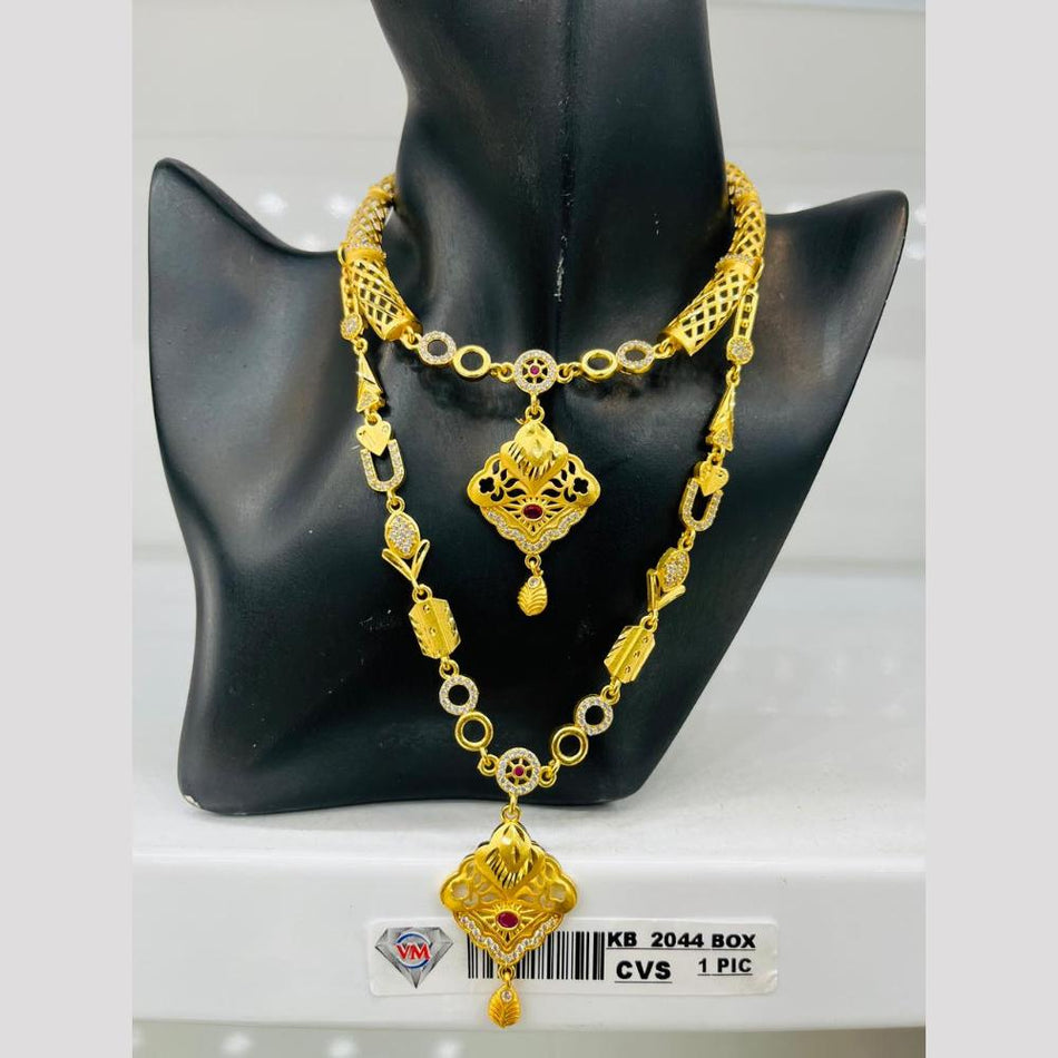 Imitation Gold Plated Rose Gold Plated Necklace Set | Bridal Jewellery India