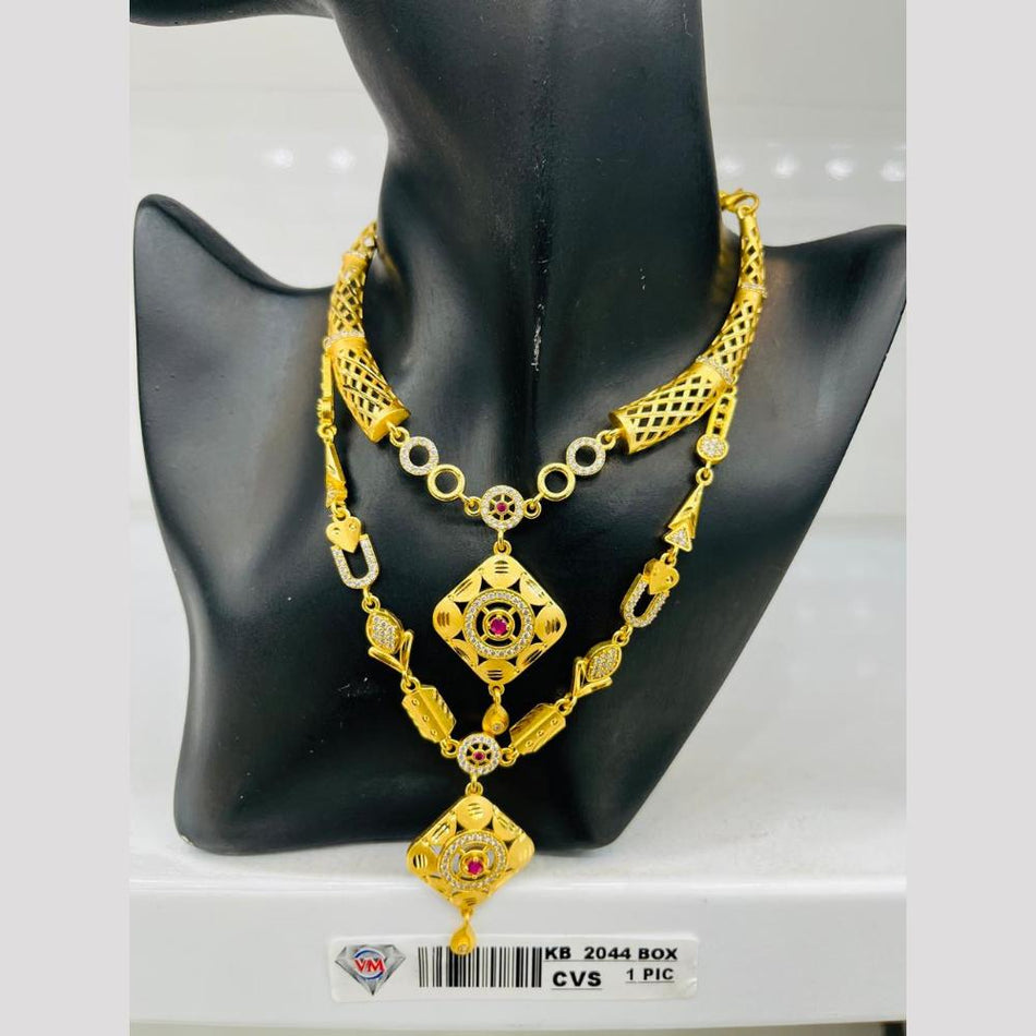 Imitation Gold Plated Rose Gold Plated Necklace Set | Bridal Jewellery India