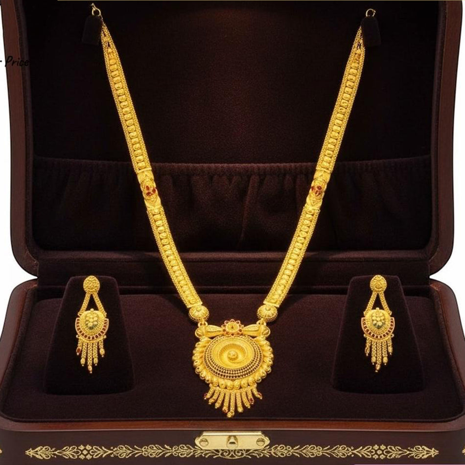 Imitation Gold Plated Long Necklace Set | Bridal Jewellery India