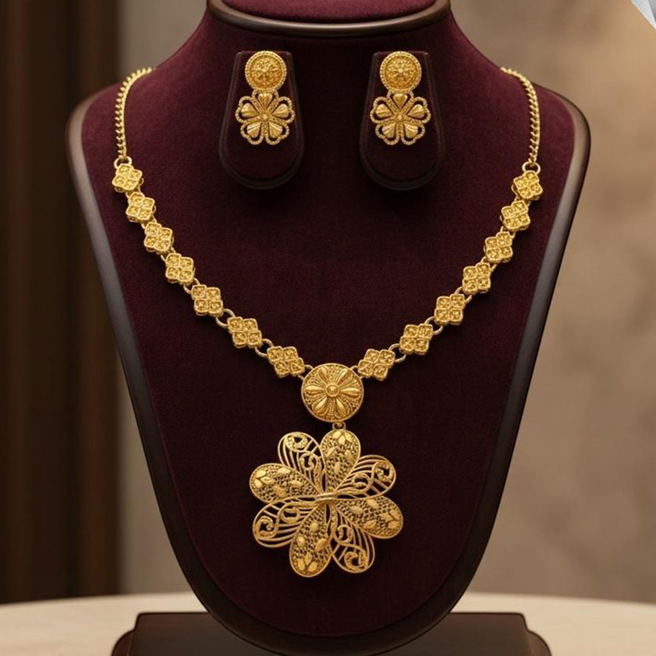 Imitation Rose Gold Plated Choker Necklace for Wedding | Bridal Jewellery India