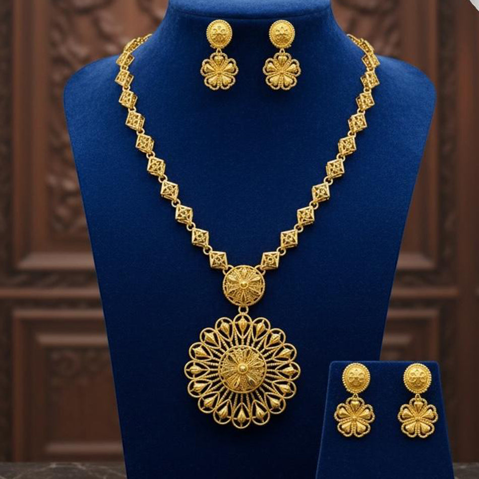 Imitation Royal Necklace in Sterling Silver | Bridal Jewellery India