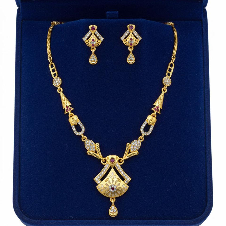 Imitation Royal Austrian Stone Necklace Set for Occasion | Bridal Jewellery India