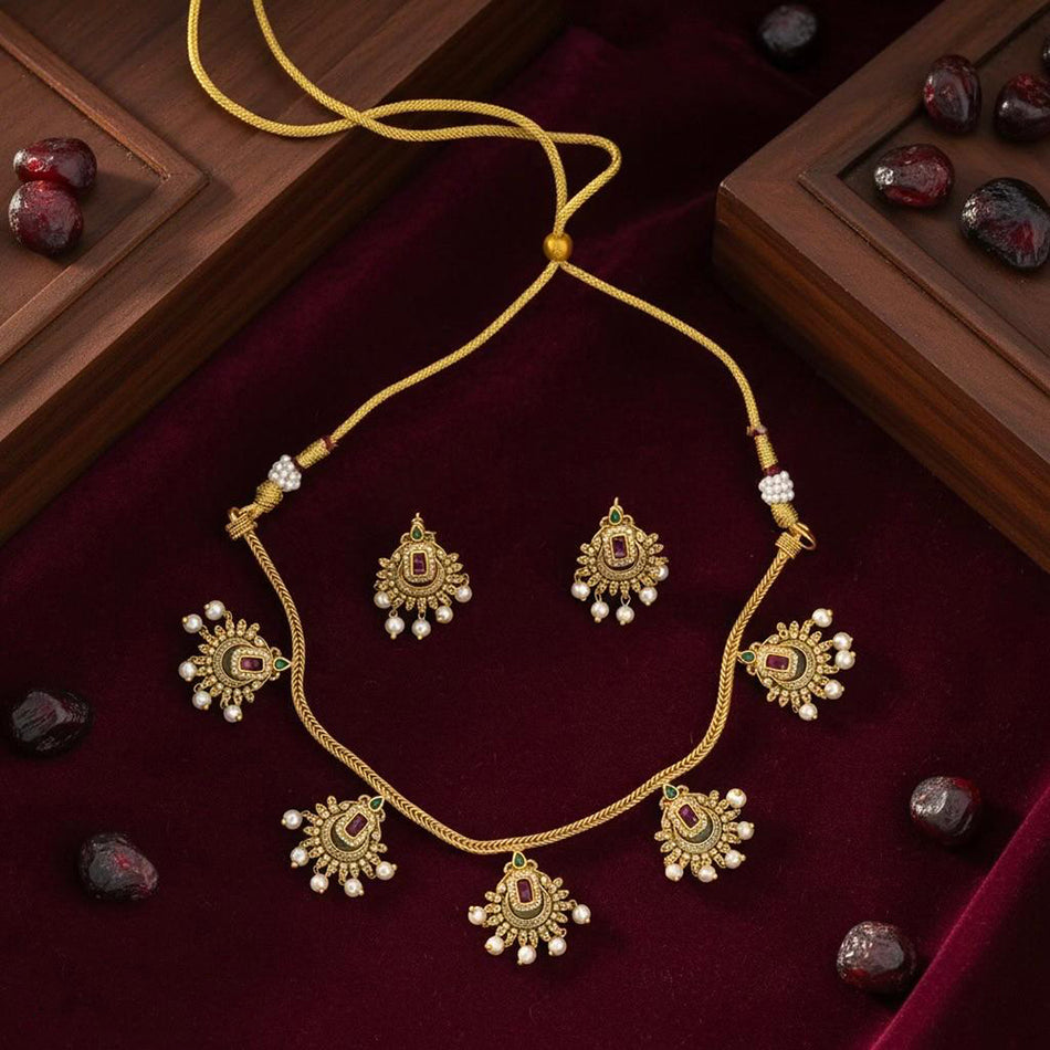 Fancy Austrian Pearls in Sterling Silver Layered Necklace | Bridal Jewellery India