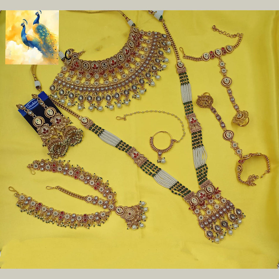 Meenakari Necklace in Silver | Bridal Jewellery India