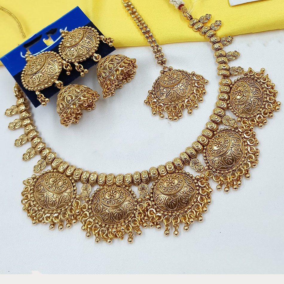 Pearl Necklace in White Gold Plated | Bridal Jewellery India