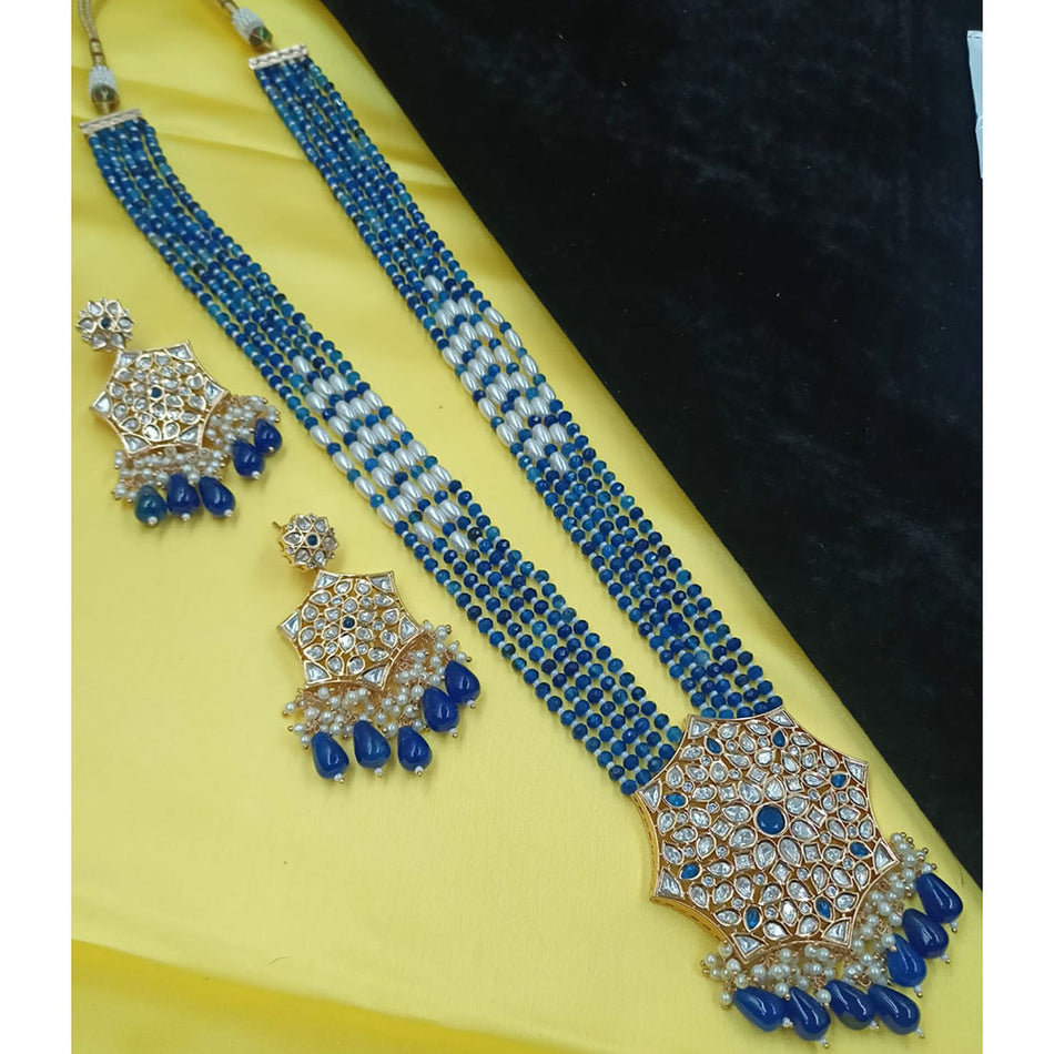 Kundan Necklace in Gold Plated with Polki Stones | Bridal Jewellery India