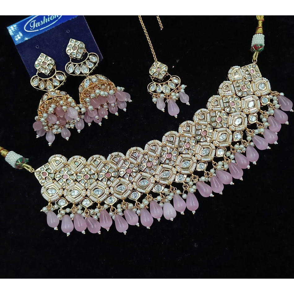 Kundan Choker Necklace in Gold Tone | Bridal Jewellery India