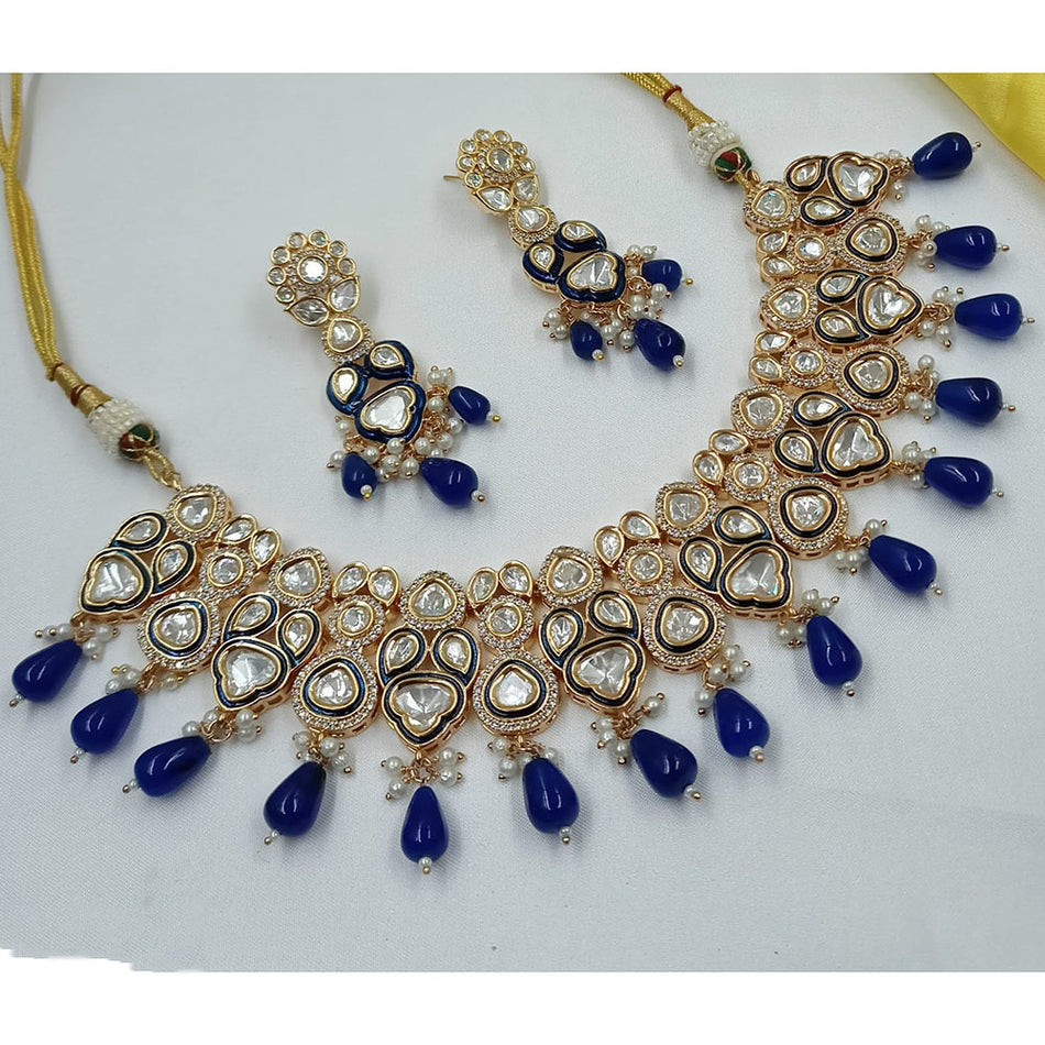 Graceful Kundan Pearl Necklace in Silver | Bridal Jewellery India