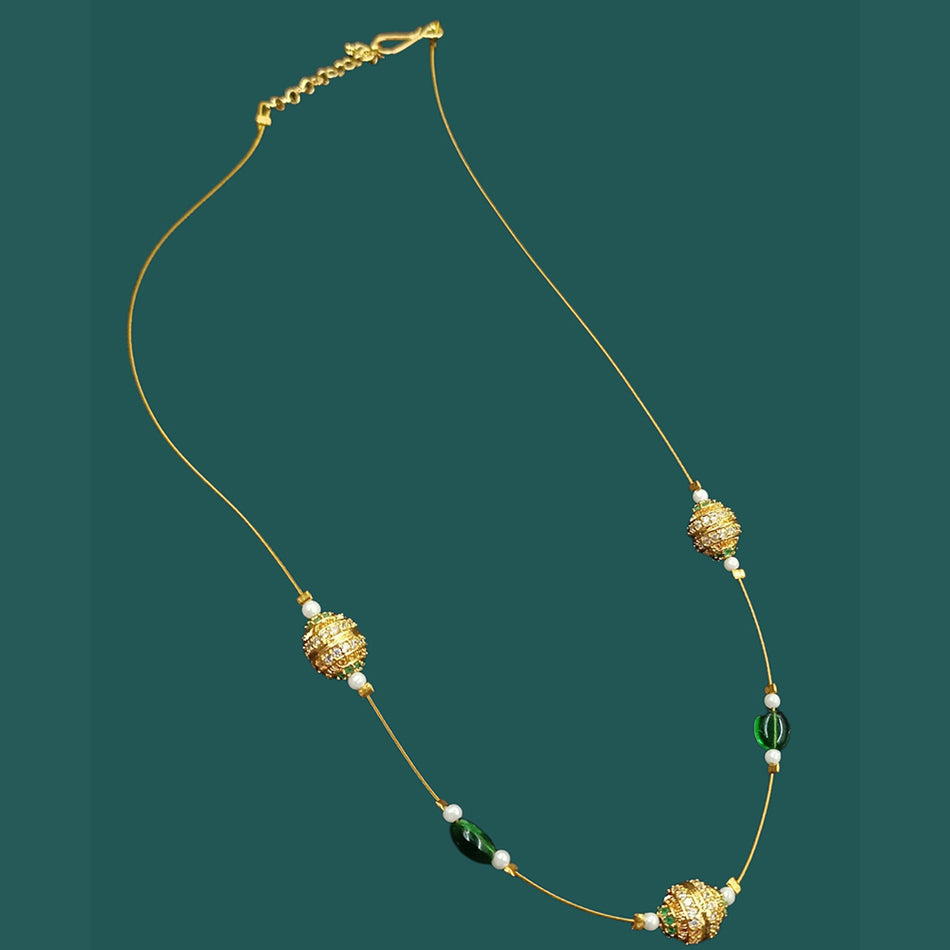 Floating Chain Necklace in Austrian Silver | Bridal Jewellery India