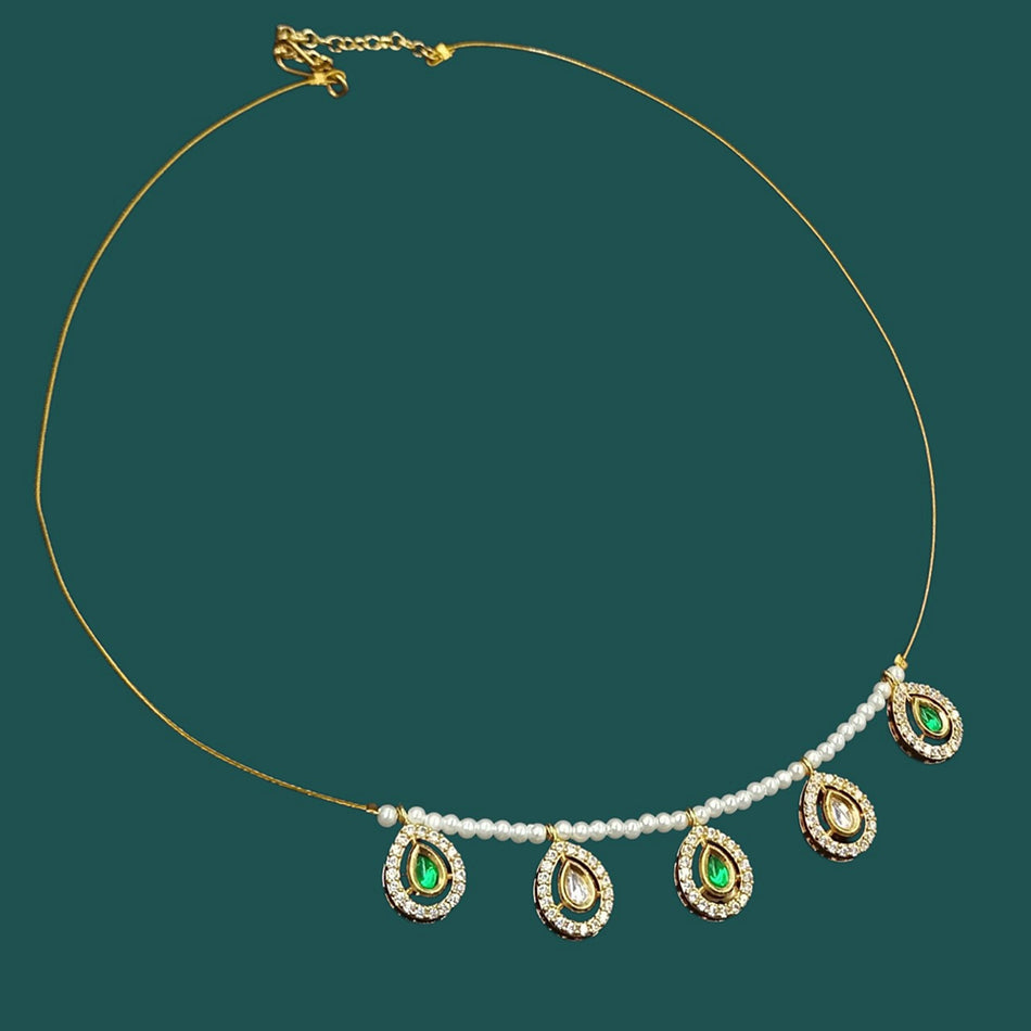 Floating Chain Necklace in Sterling Silver | Bridal Jewellery India