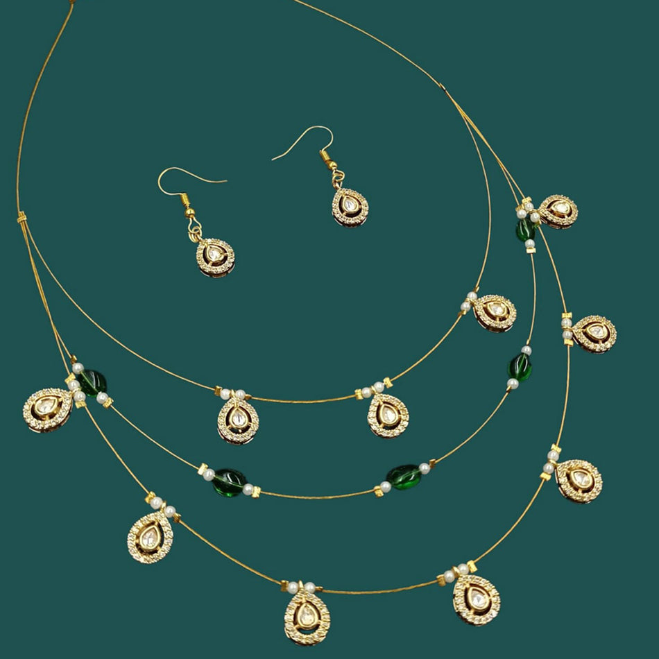 Lightweight Multi Layer Pearl Necklace for Occasions | Bridal Jewellery India