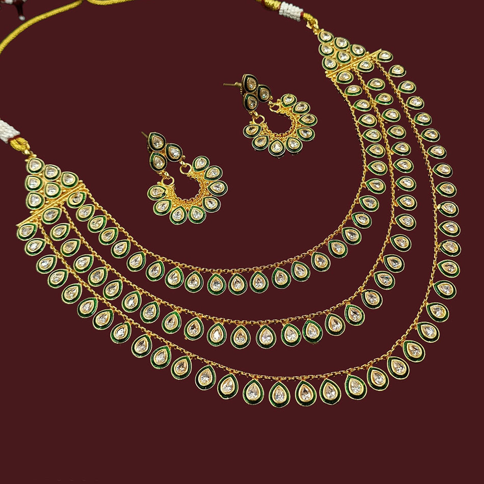 Multi Layer Necklace in Oxidised Silver | Bridal Jewellery India