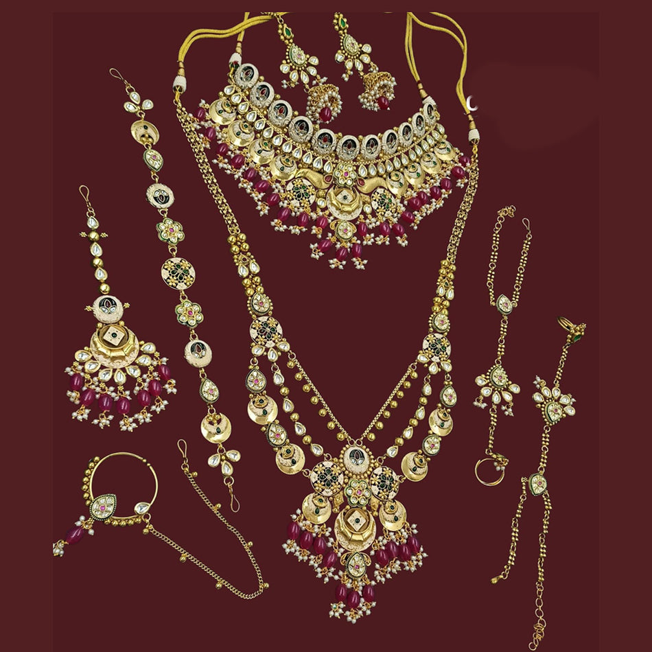 Kundan Choker Necklace in Silver | Bridal Jewellery India