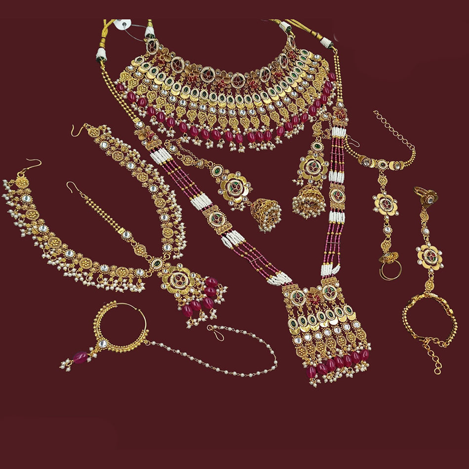 Meenakari Choker in White Gold Plated | Bridal Jewellery India