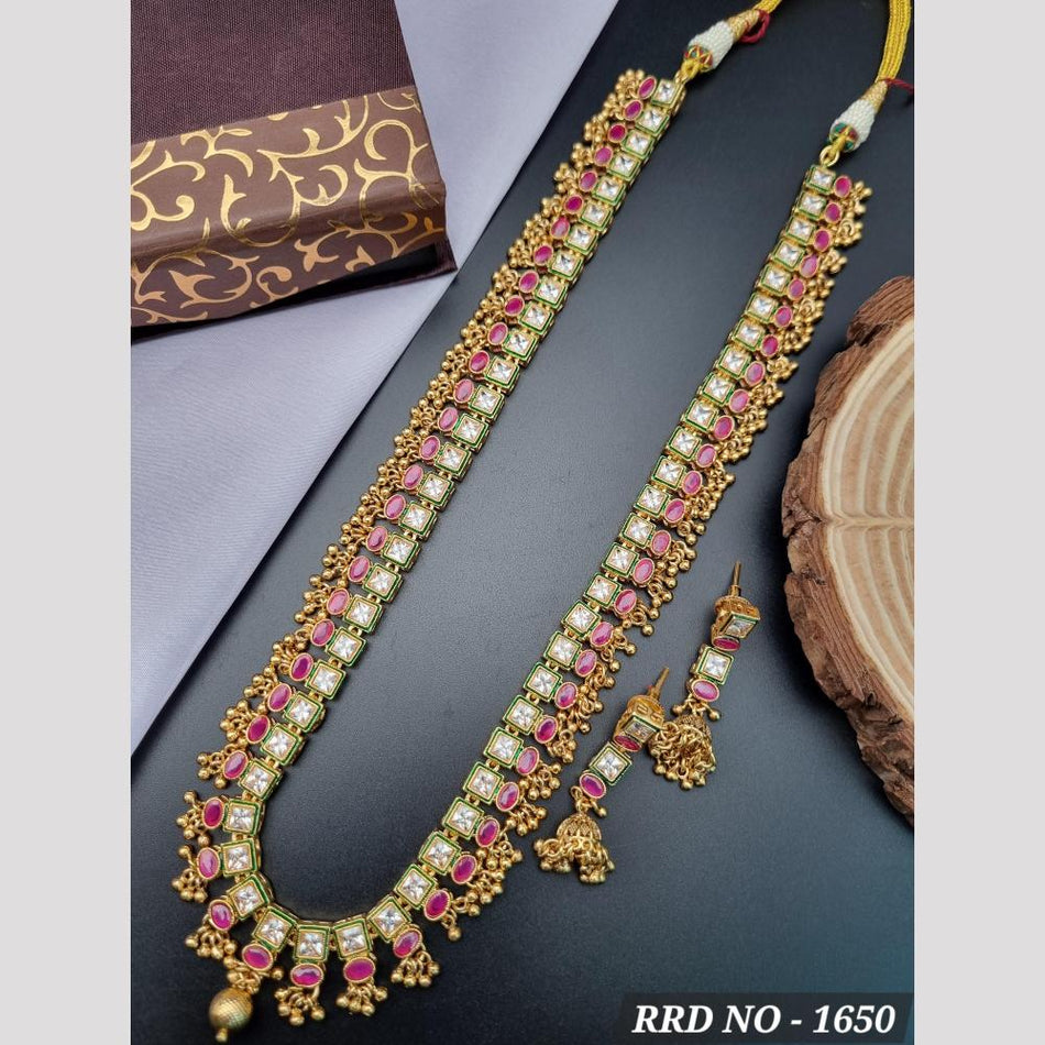 Rose Gold Plated Festive String Necklace | Bridal Jewellery India