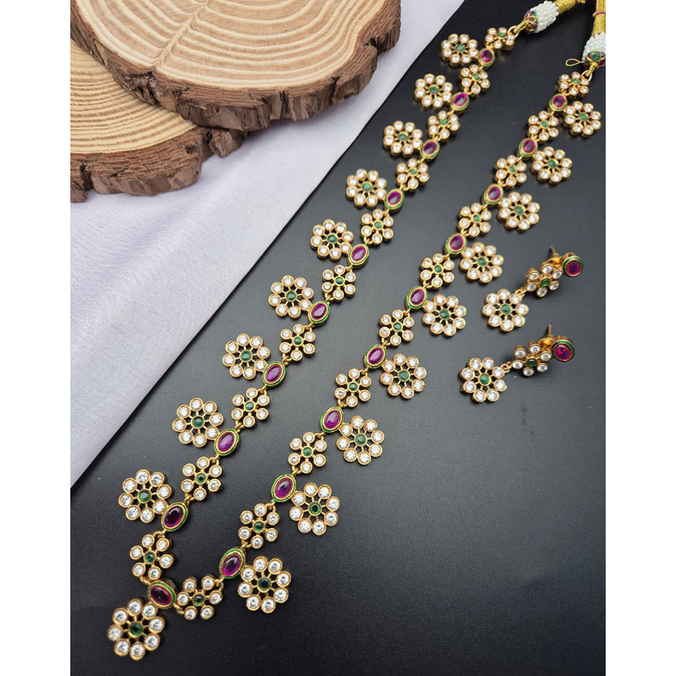 Rose Gold Plated Long Chain Necklace for Occasions | Bridal Jewellery India