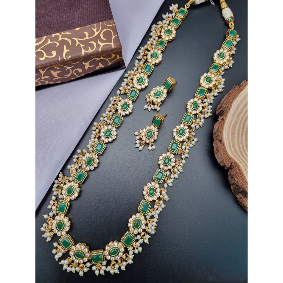 Look Long Necklace in Gold Tone | Bridal Jewellery India