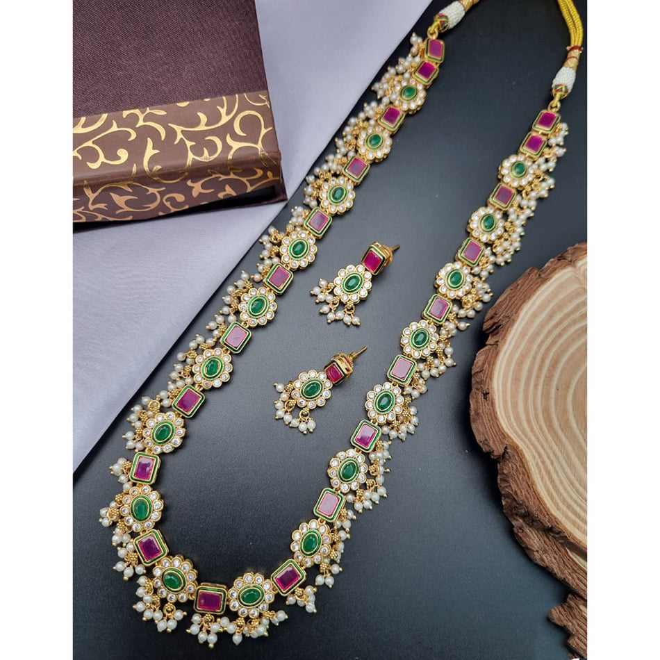 Look Long Necklace in Gold Tone | Bridal Jewellery India