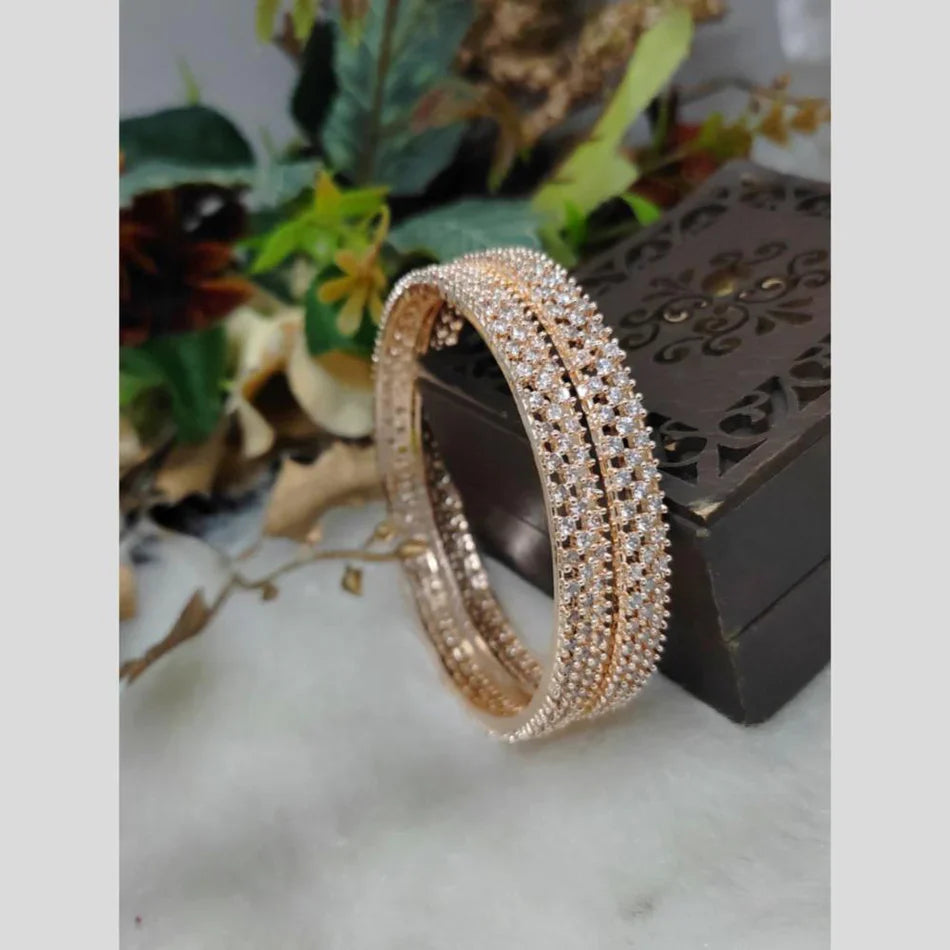 Royal Austrian Stone Designer Bangles in Gold Tone | Bridal Jewellery India