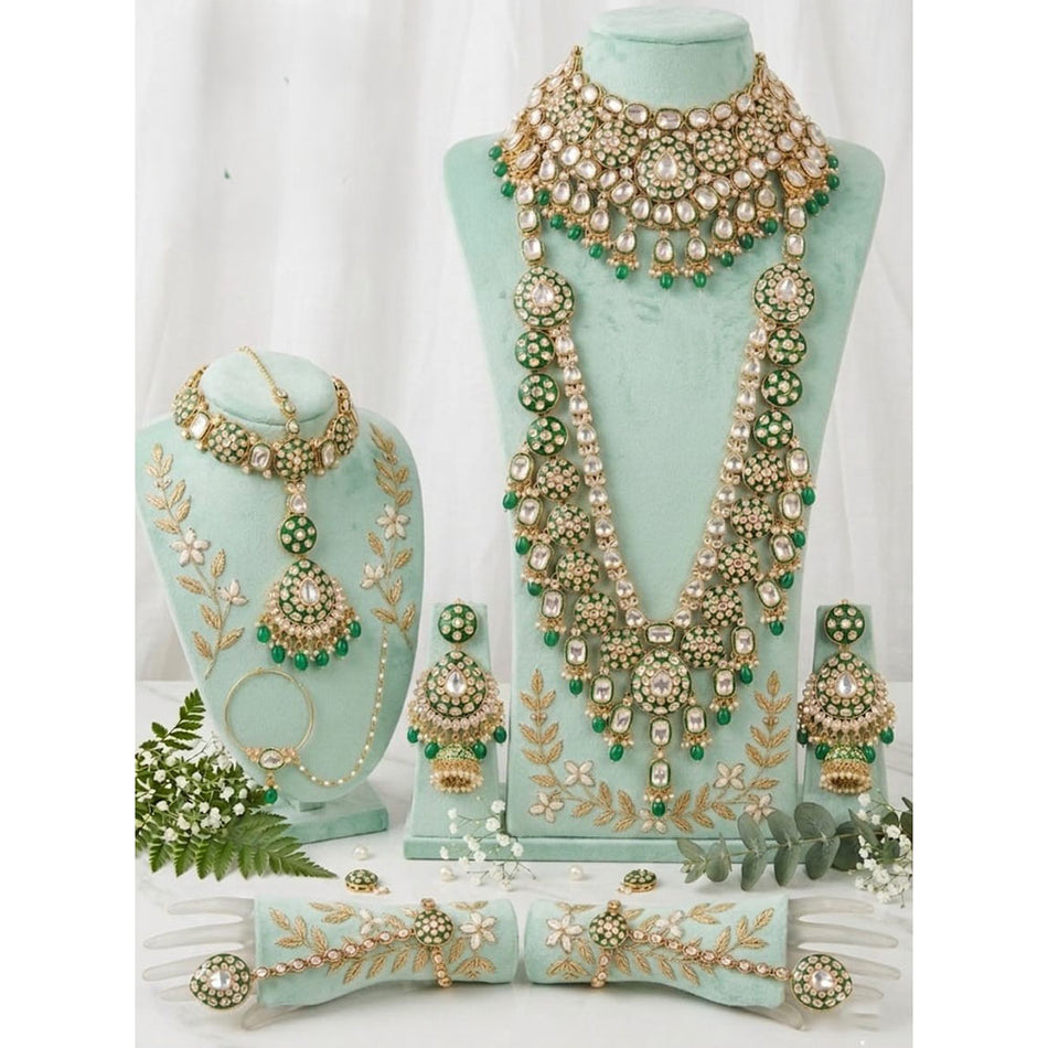 Kundan Choker Necklace in Gold Plated with Meenakari Design | Bridal Jewellery India