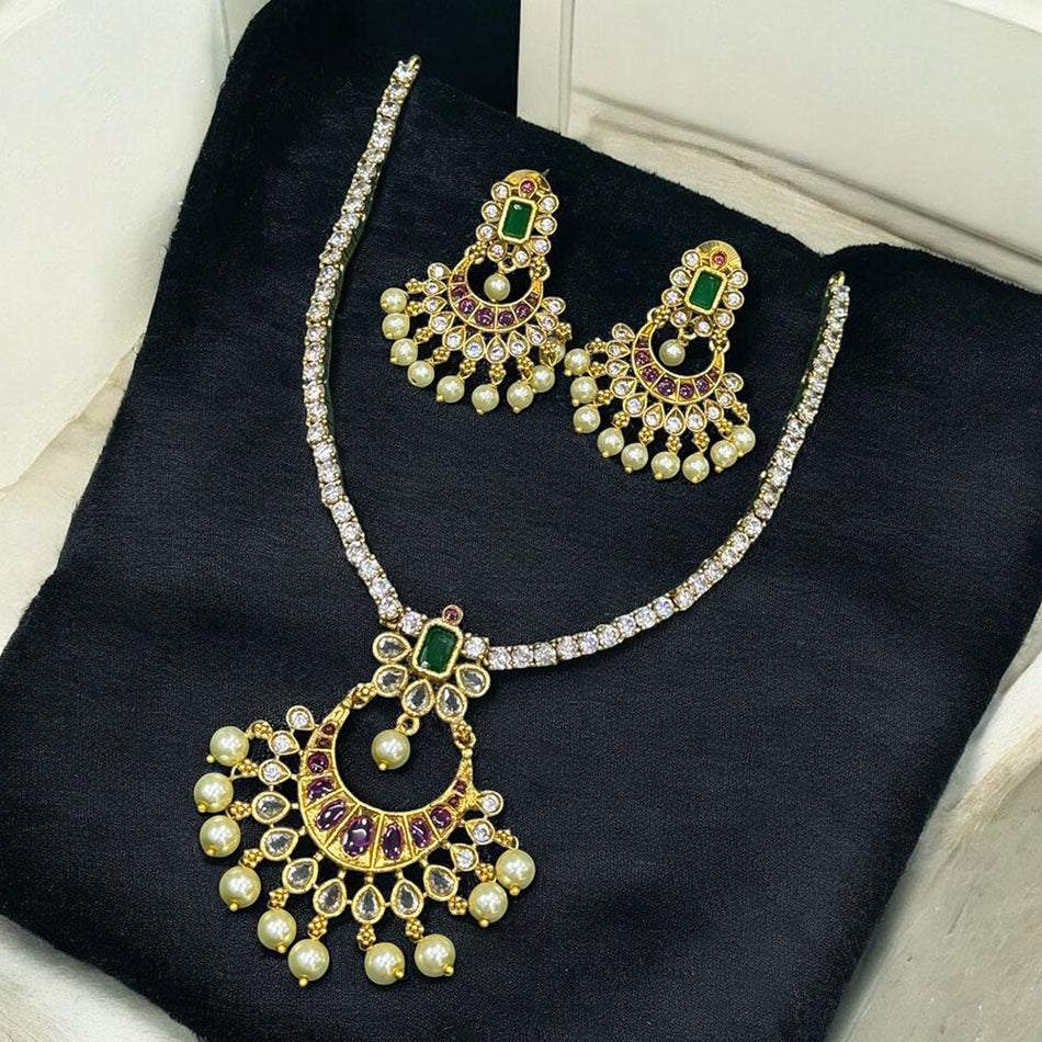 Kundan Choker Necklace in Gold Plated | Bridal Jewellery India