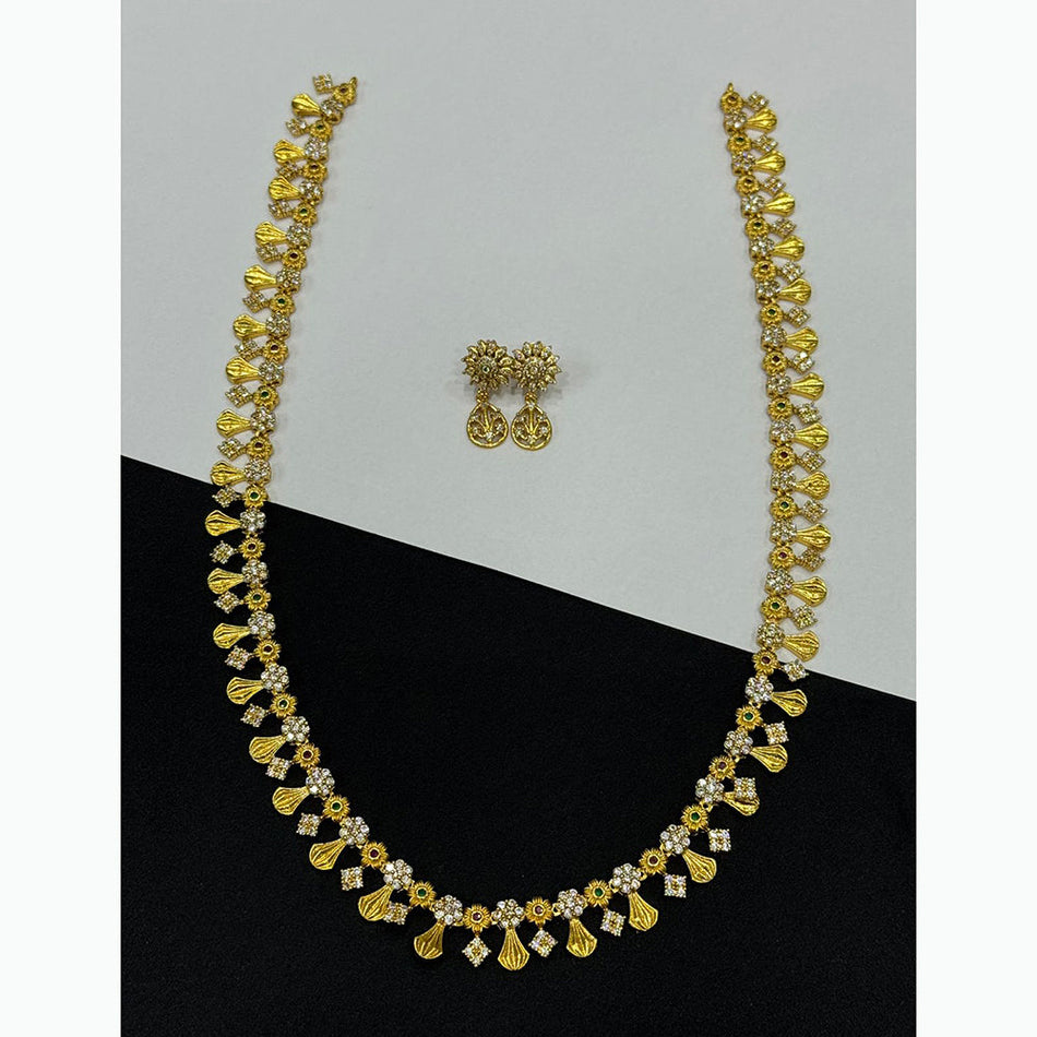 Lightweight Gold Plated Long Necklace for Party Wear | Bridal Jewellery India