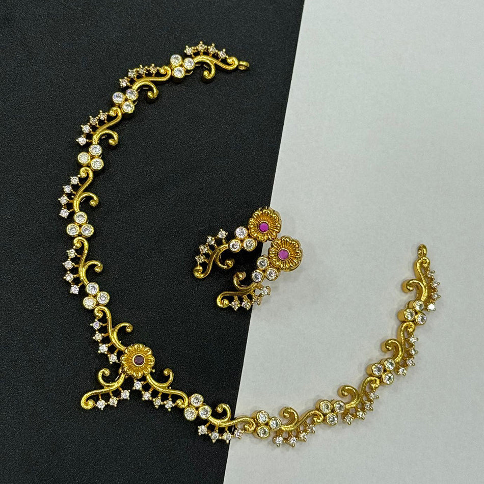 Oval Necklace in Sterling Silver | Bridal Jewellery India