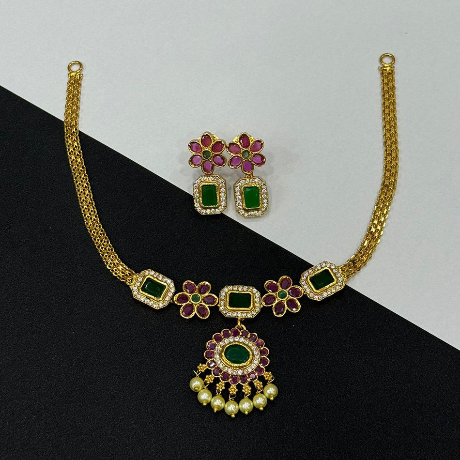 Pearl Necklace in Oxidised Silver | Bridal Jewellery India