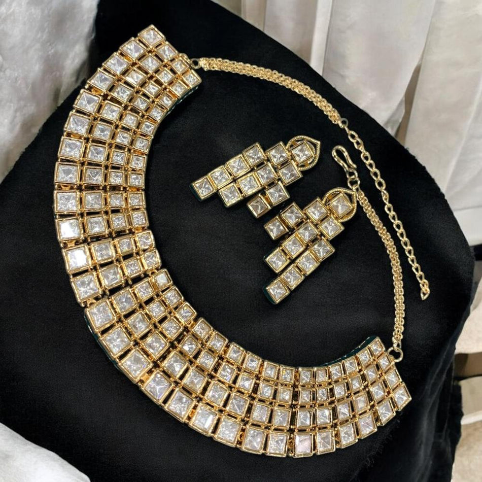 Kundan Choker Necklace in Gold Plated | Bridal Jewellery India