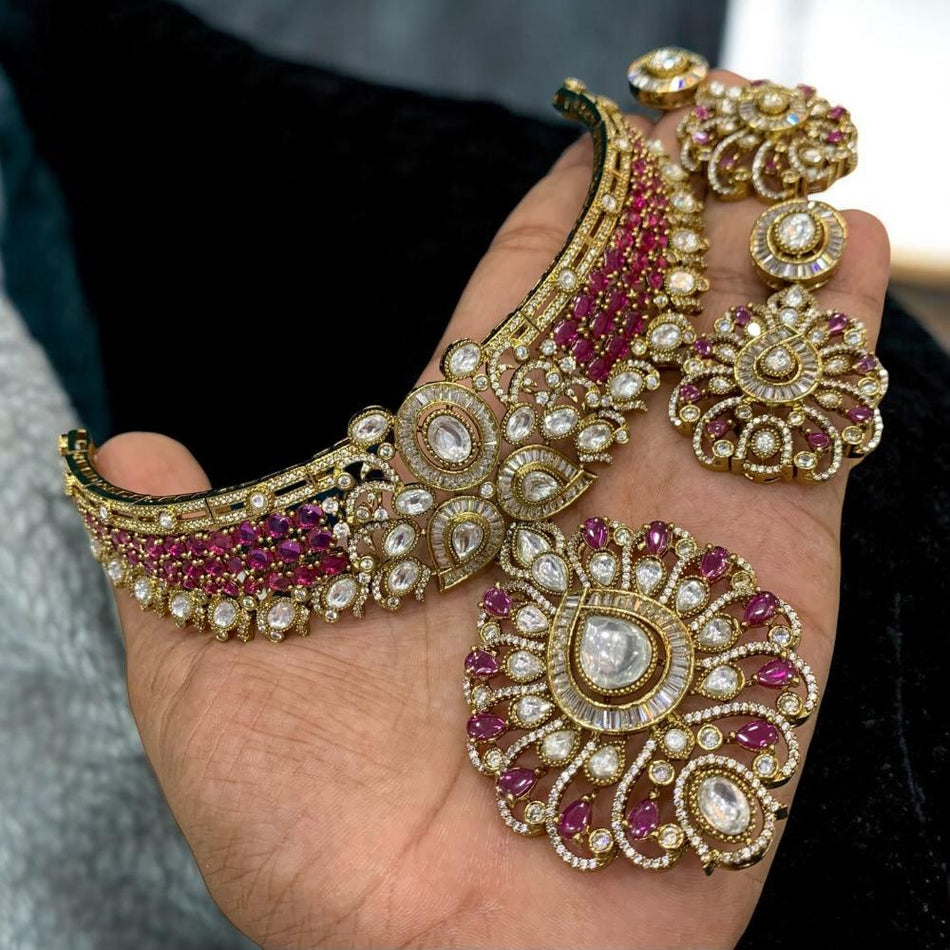 Kundan Choker Necklace in Gold Plated for Bridal | Bridal Jewellery India