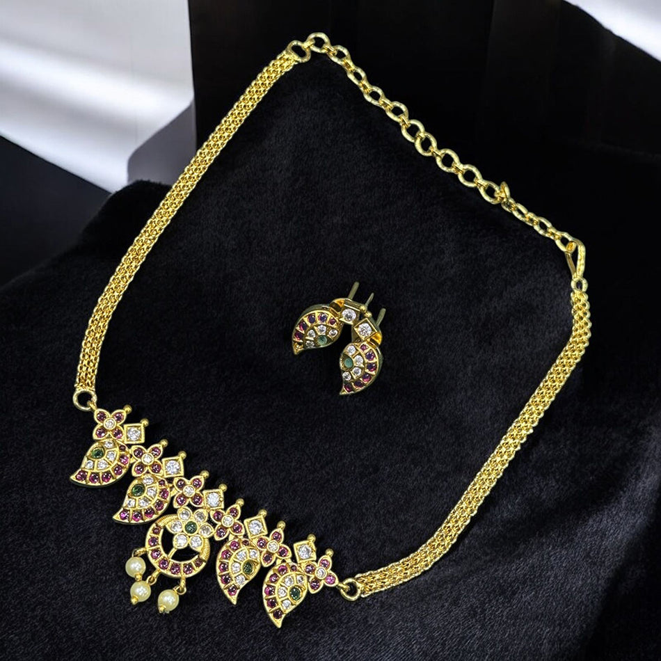 Rose Gold Plated Choker Necklace for Bridal Wear | Bridal Jewellery India