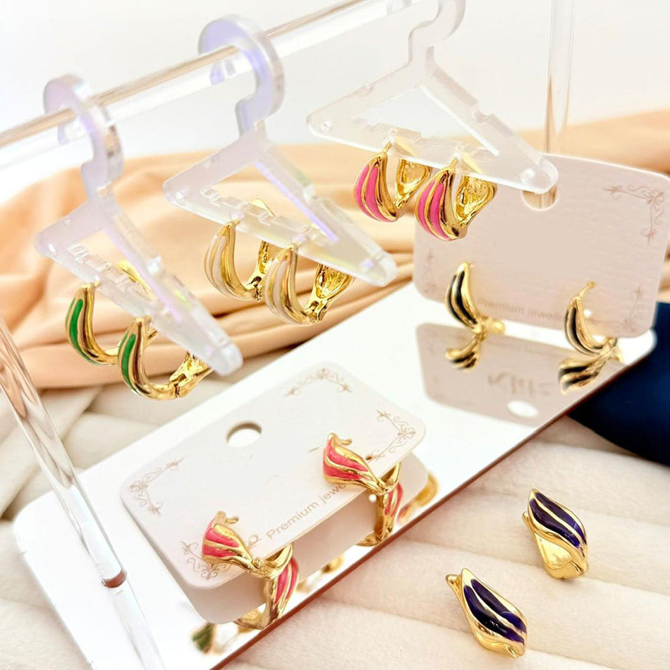 Meenakari Hoop Earrings in Sterling Silver | Bridal Jewellery India