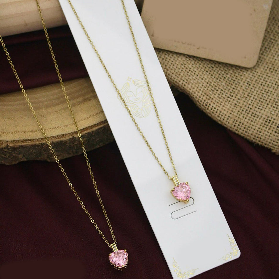 Heart Shape Necklace in Gold Tone | Bridal Jewellery India