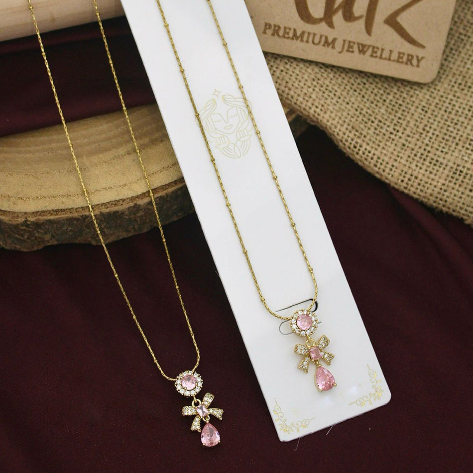 Crystal Stone Necklace in Gold Tone | Bridal Jewellery India