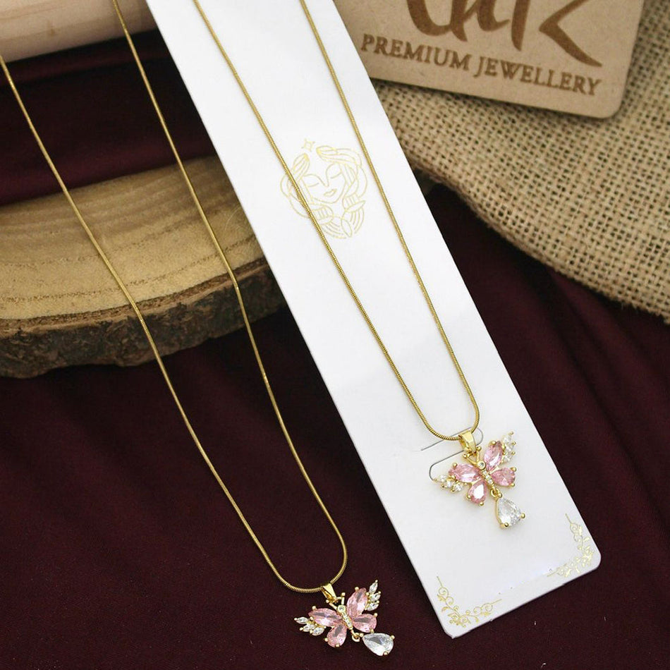 Crystal Stone Necklace in Gold Plated Alloy | Bridal Jewellery India