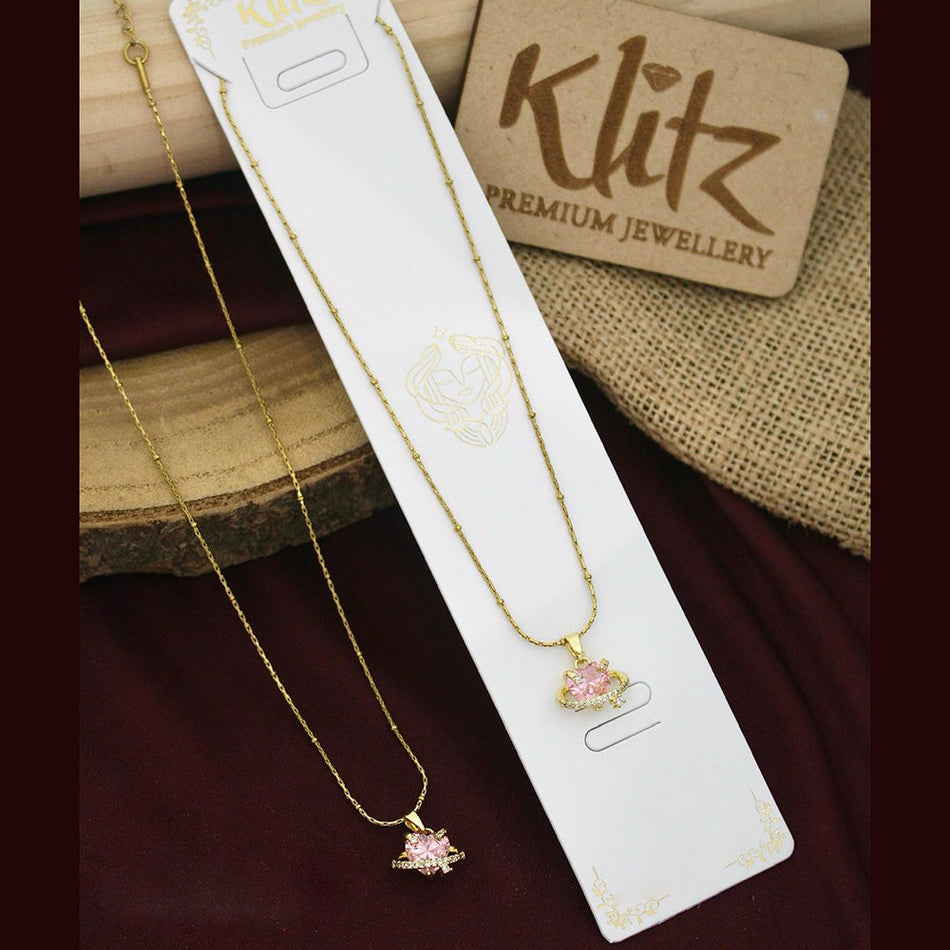 Heart Shape Necklace in Gold Plated Stainless | Bridal Jewellery India