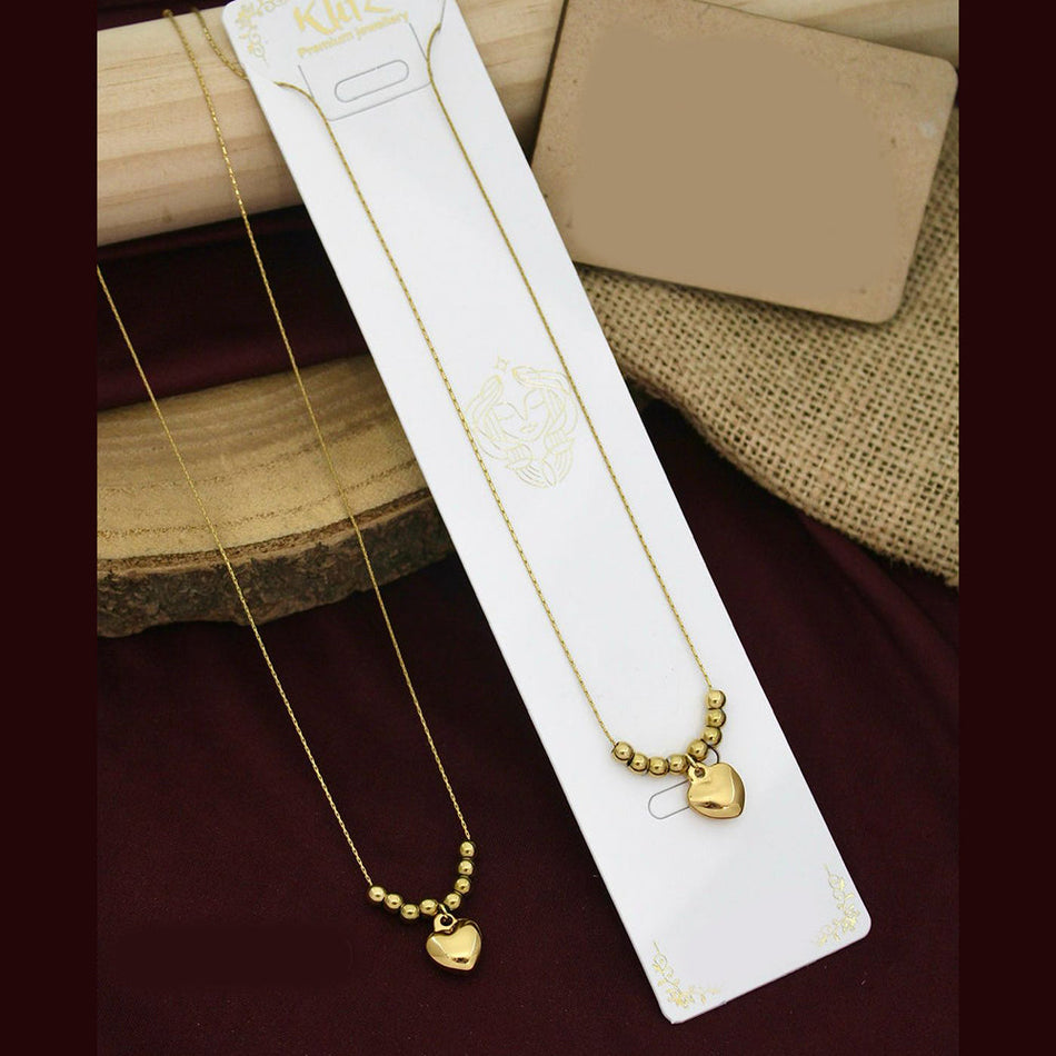Heart Chain Necklace in Sterling Silver | Bridal Jewellery India