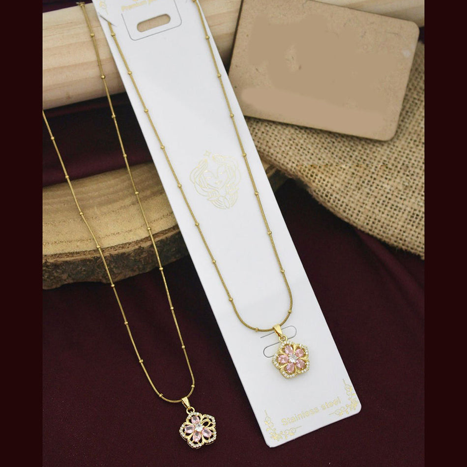 Klitz Crystal Stone Necklace in Silver | Bridal Jewellery India
