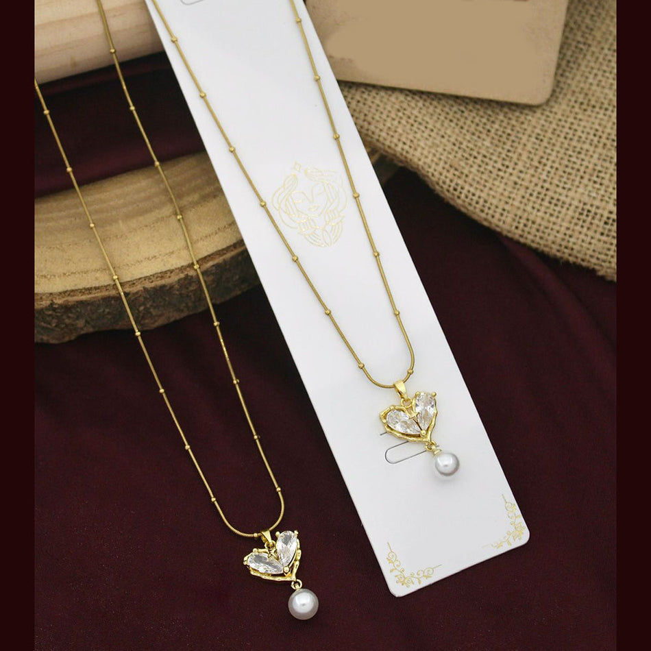 Heart Shape Necklace in Sterling Silver | Bridal Jewellery India