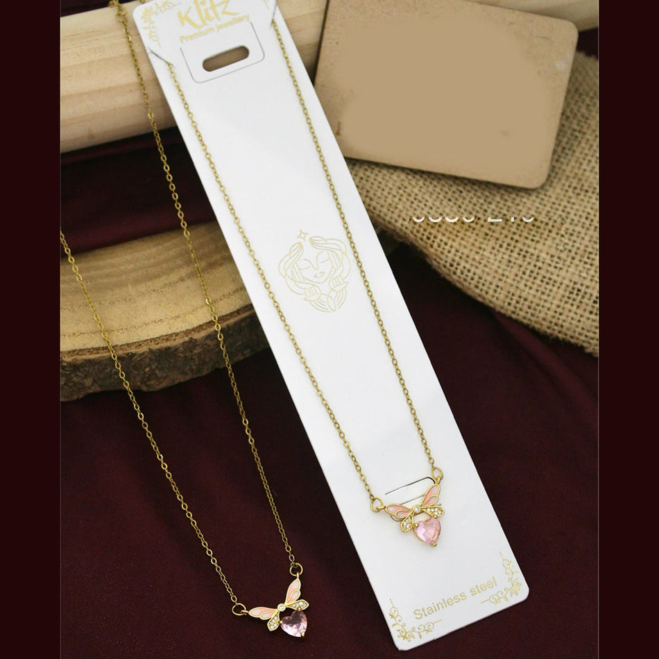 Heart Shape Necklace in Gold Tone | Bridal Jewellery India